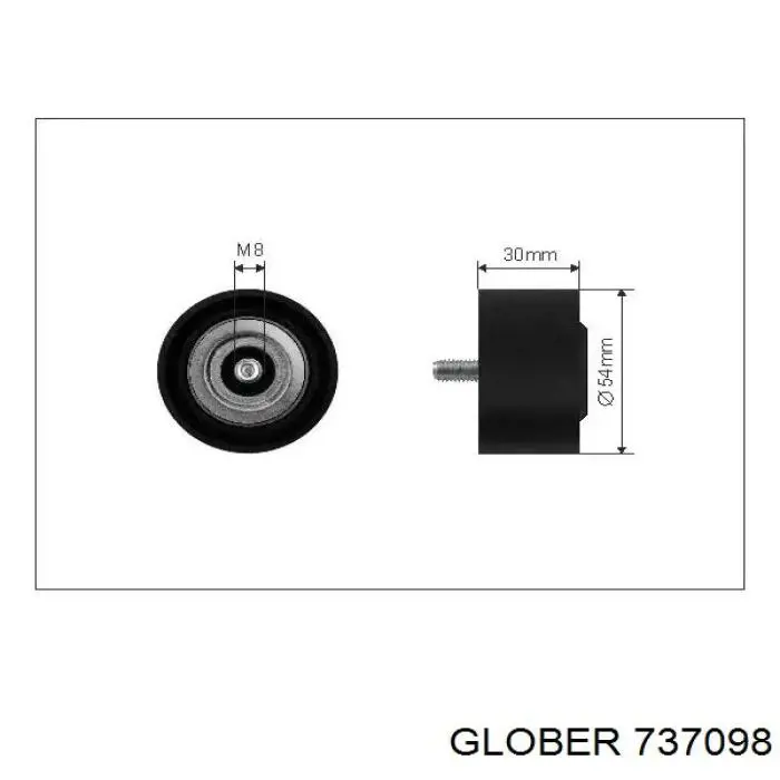 737098 Glober ролик приводного ременя, паразитний