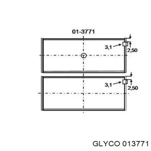 Купити 013771 Glyco Вкладиші коленвала шатунні
