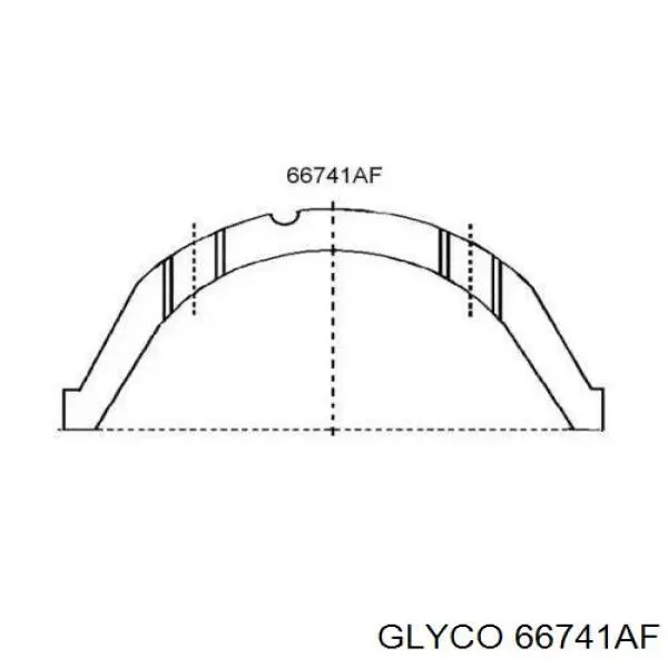 Півкільце підпірне (розбігу) колінвала, STD, комплект 66741AF Glyco