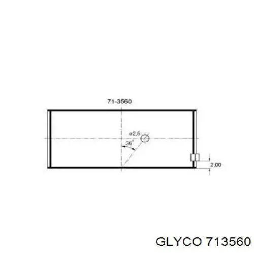 713560STD Glyco вкладиші колінвала, шатунні, комплект, стандарт (std)