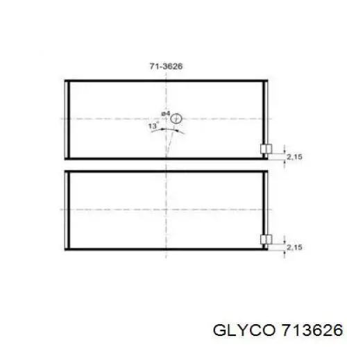 713626 Glyco Підшипник шатуна