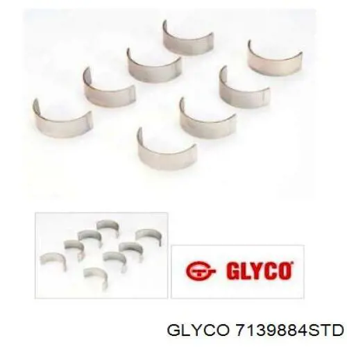 Шатунні вклалиші колінвала STD Glyco 713988 ціна, від 31.65 USD