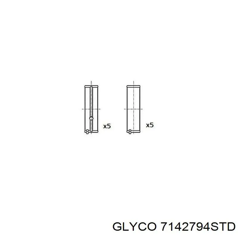 7142794STD Glyco вкладиші колінвала, шатунні, комплект, стандарт (std)