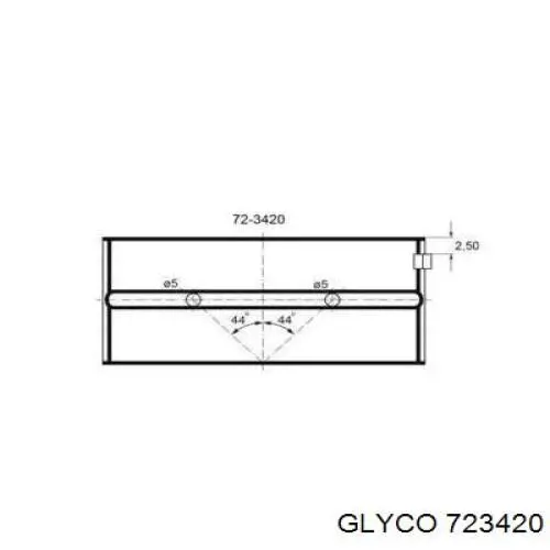 Вкладиші колінвала, корінні, комплект, стандарт (STD) 723420 Glyco