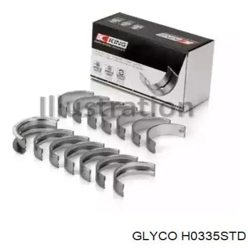 Вкладиші коленвала, корінні, комплект, стандарт (STD) Glyco H0335STD ціна, від 64.28 USD
