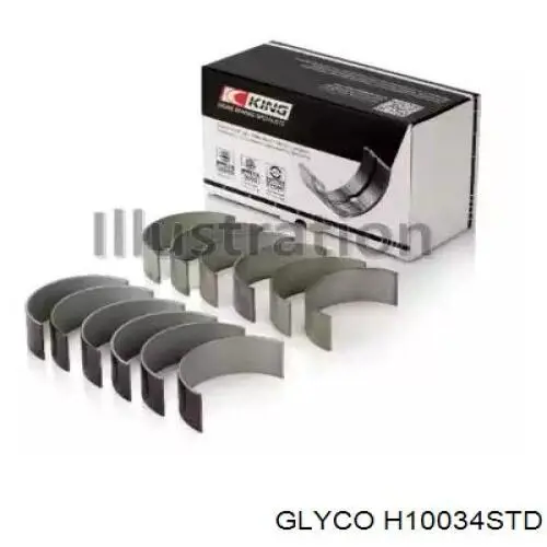 H10034STD Glyco вкладиші колінвала, корінні, комплект, стандарт (std)