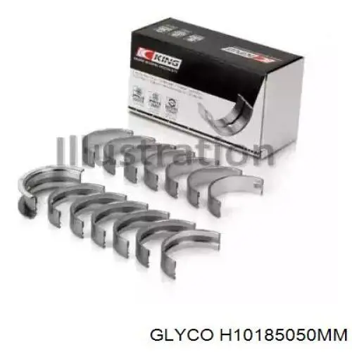 H10185050MM Glyco вкладиші колінвала, корінні, комплект, 2-й ремонт (+0,50)