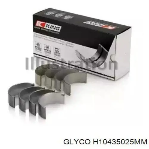 H10435025MM Glyco вкладиші колінвала, корінні, комплект, 1-й ремонт (+0,25)