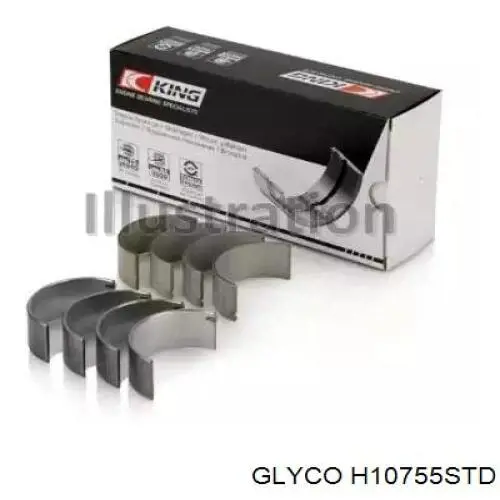 H10755 Glyco вкладиші колінвала, корінні, комплект, стандарт (std)