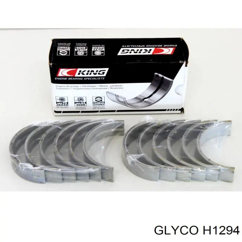 H1294 Glyco вкладиші колінвала, корінні, комплект, стандарт (std)