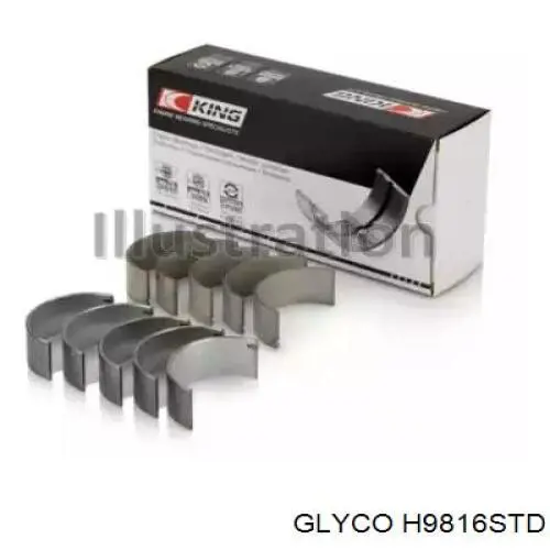 H9816STD Glyco вкладиші колінвала, корінні, комплект, стандарт (std)