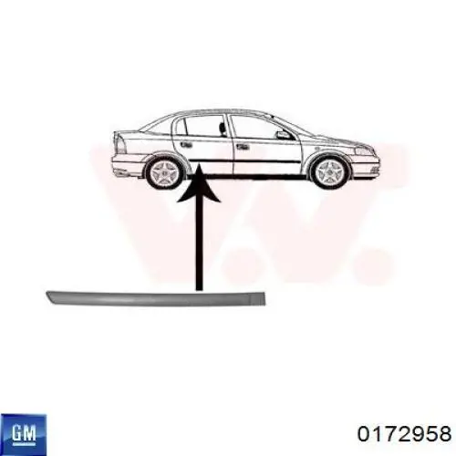 Купити 90544221 General Motors Молдинг задніх правих дверей
