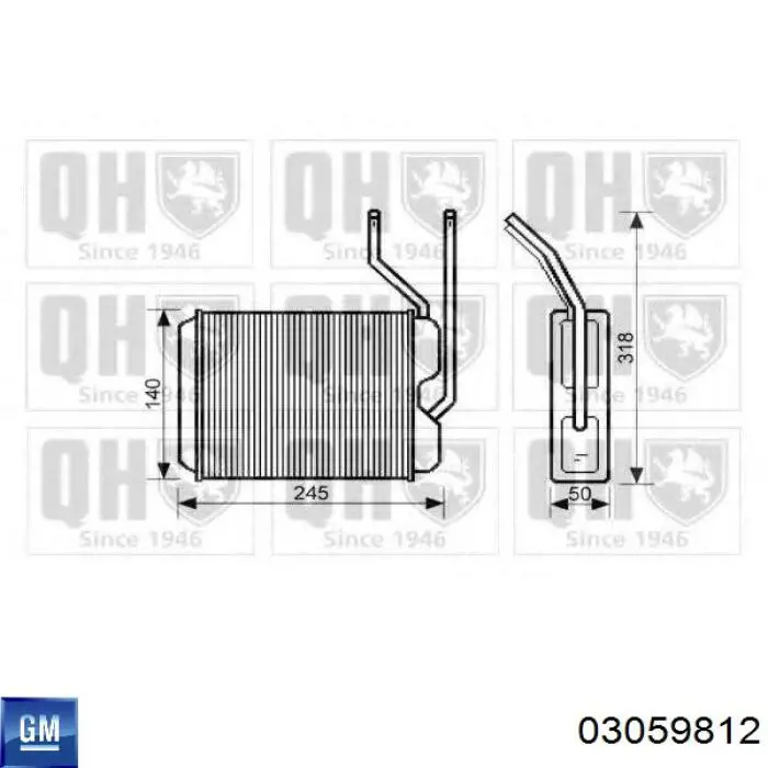 Радіатор пічки (обігрівача) General Motors 03059812 ціна, від 29.64 USD
