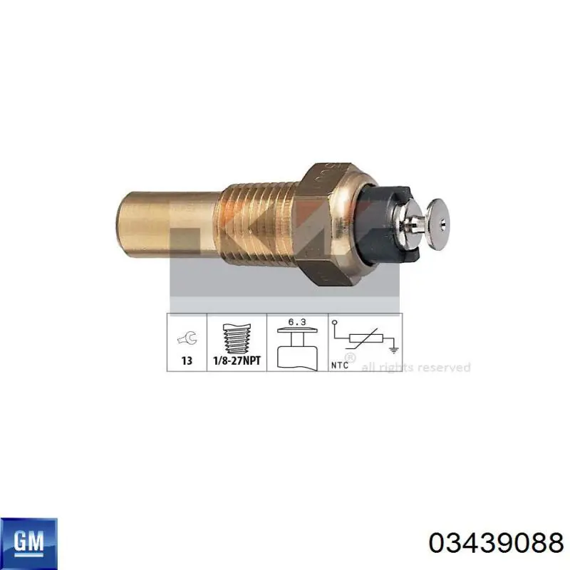 Термодатчик охолоджуючої рідини General Motors 03439088 ціна, від 3.87 USD