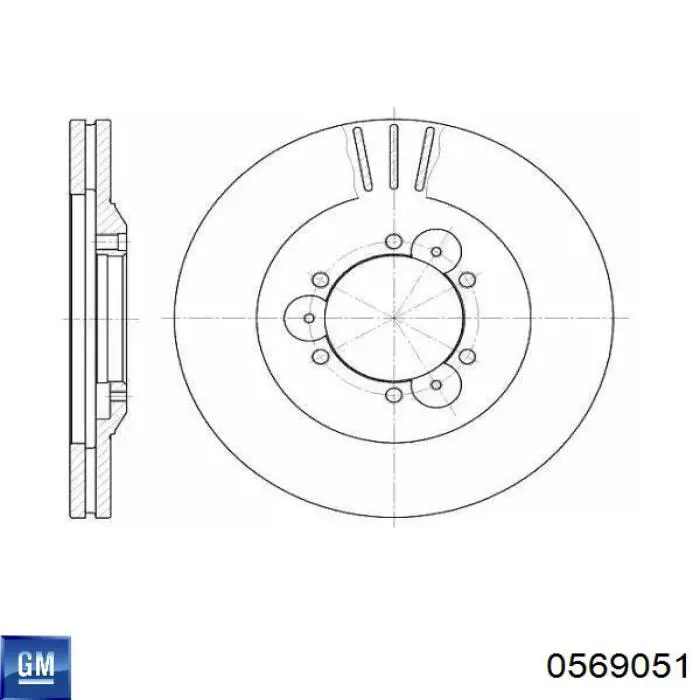 0569051 General Motors Гальмо дискове переднє