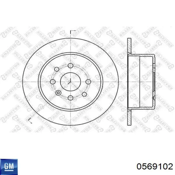 Диск гальмівний задній 0569102 General Motors