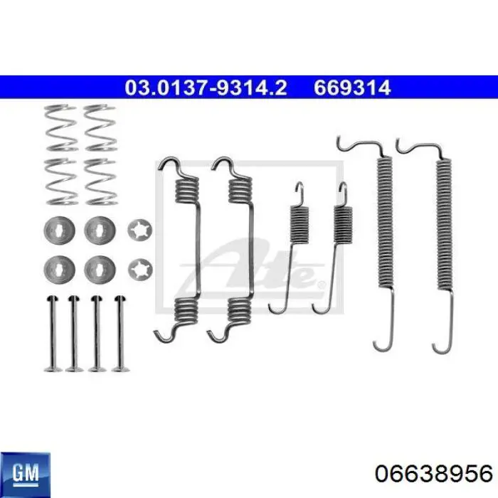 0554131 Opel ремкомплект гальмівних колодок