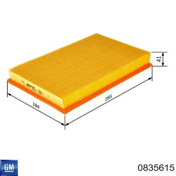 0835615 General Motors Повітряний фільтр двигуна