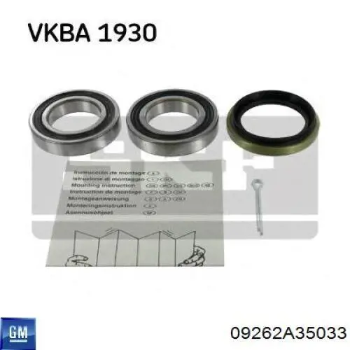 09262A35033 General Motors Підшипник піввісі переднього моста