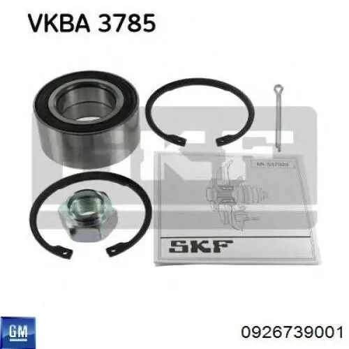 Комплект підшипник маточини передньої General Motors 0926739001 ціна, від 11.08 USD