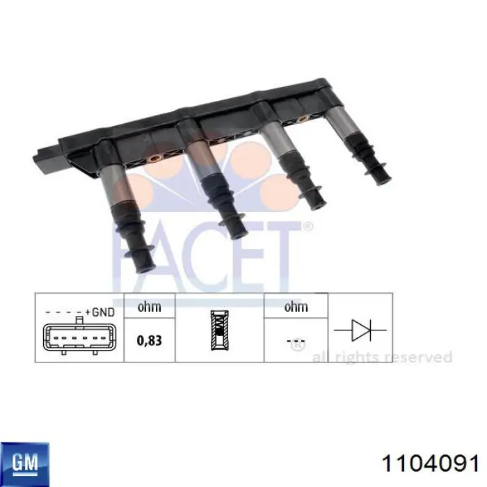 1104091 General Motors Котушка запалювання