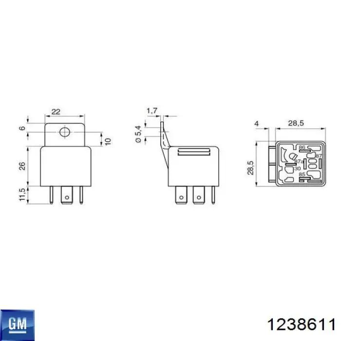 Реле кондиціонера 1238611 General Motors