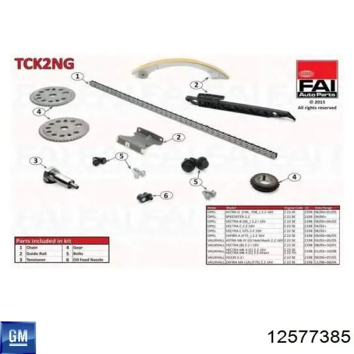 Комплект ланцюга ГРМ 12577385 General Motors