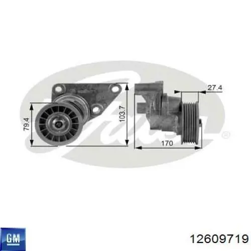 Натягувач приводного ременя 12609719 General Motors