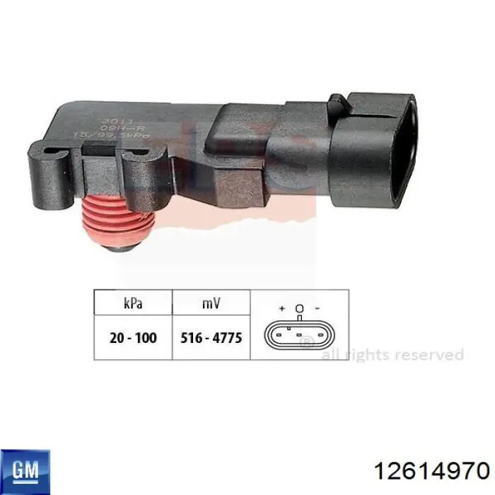 MAP сенсор General Motors 12614970 ціна, від 12.60 USD