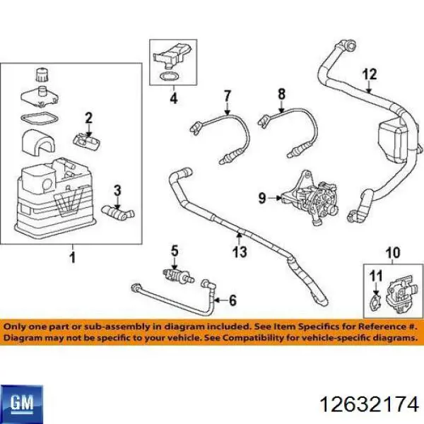 Купити 12632174 General Motors Клапан системи вентиляції паливного бака