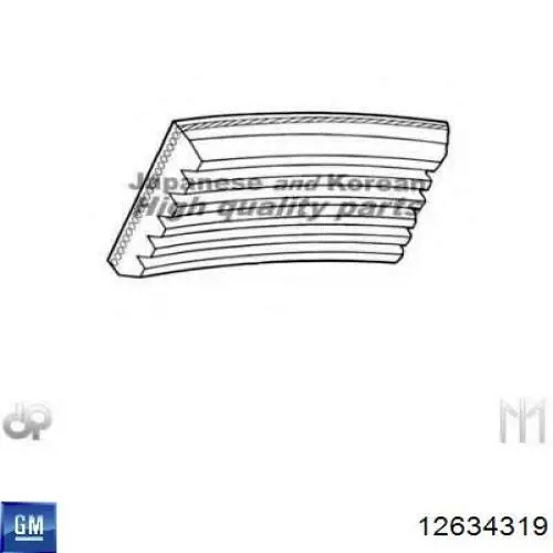 Ремінь генератора 12634319 General Motors
