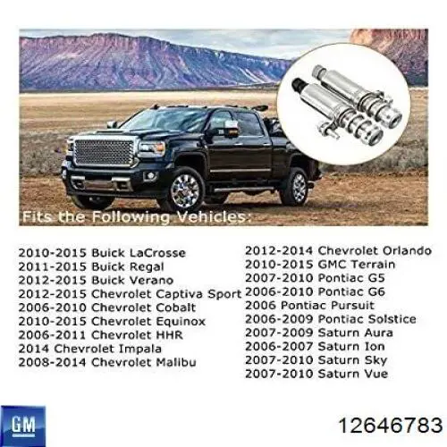Клапан електромагнітний положення (фаз) розподільного валу, лівий General Motors 12646783
