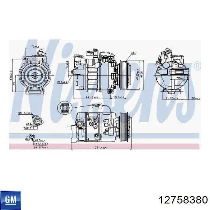 Компресор кондиціонера 12758380 General Motors