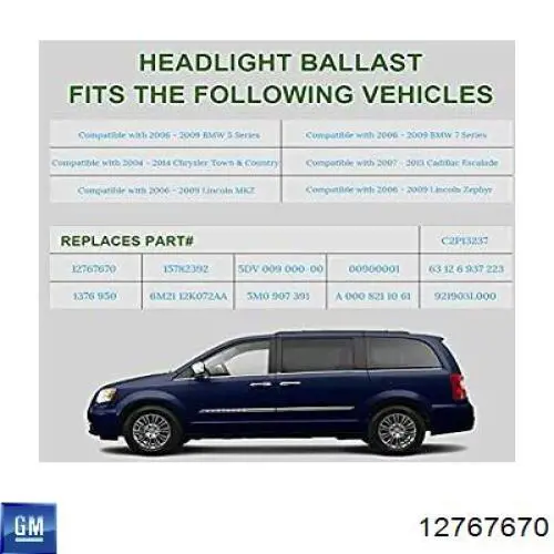 ЕБУ ксенону General Motors 12767670 ціна, від 38.12 USD