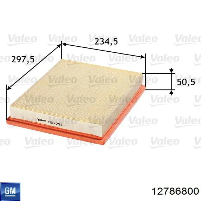 Купити 12786800 General Motors Автомобільний фільтр повітря