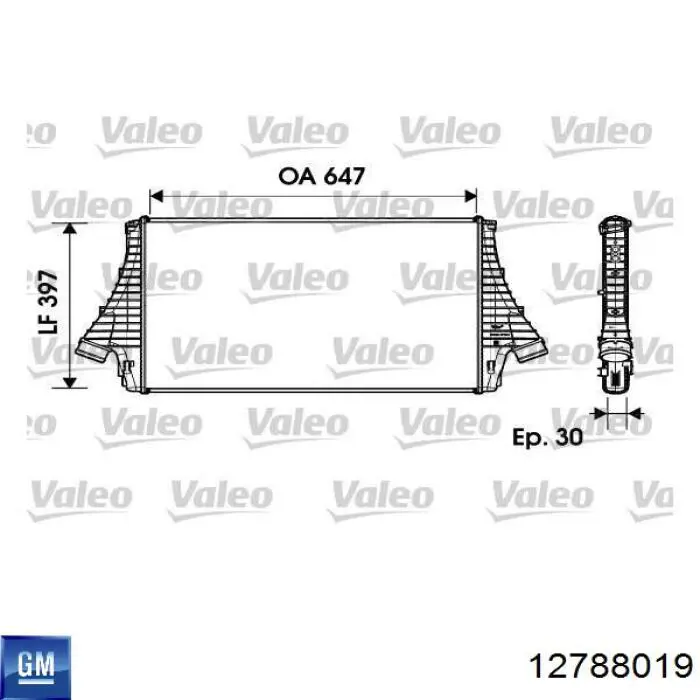 Радіатор интеркуллера 12788019 General Motors