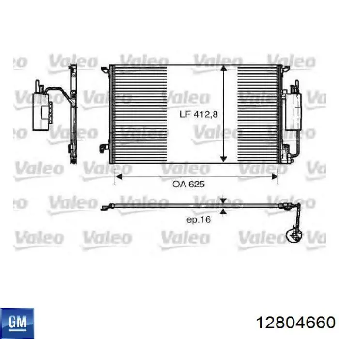 Радіатор кондиціонера 12804660 General Motors