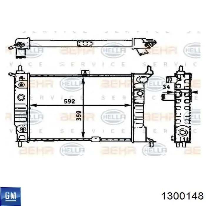 Радіатор основний General Motors 1300148 ціна, від 66.97 USD