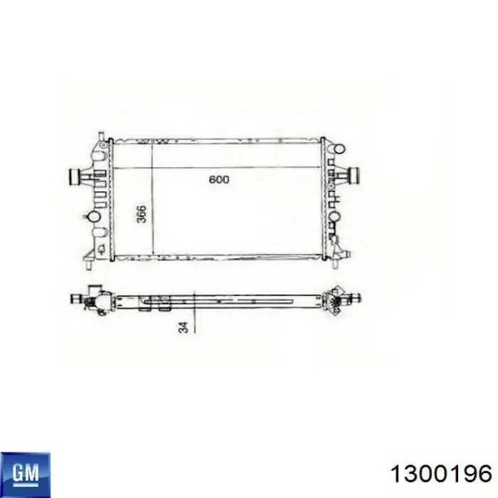 Радіатор основний General Motors 1300196 ціна, від 64.10 USD