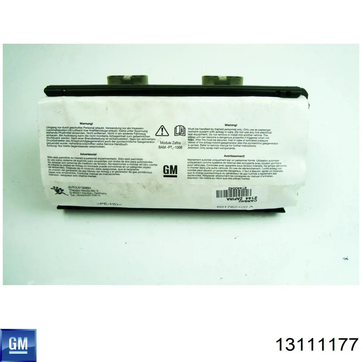 Подушка безпеки, пасажирська, AIRBAG 13111177 General Motors