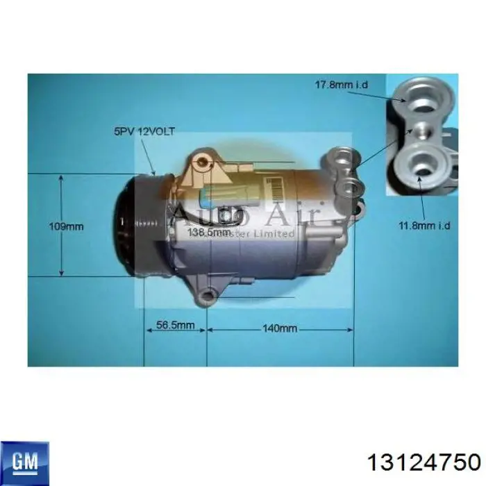 Компресор системи кондиціювання General Motors 13124750 ціна, від 129.80 USD