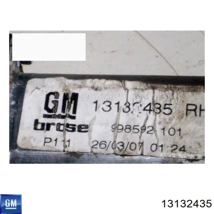 13132435 General Motors двигун склопідіймача двері передньої, правої