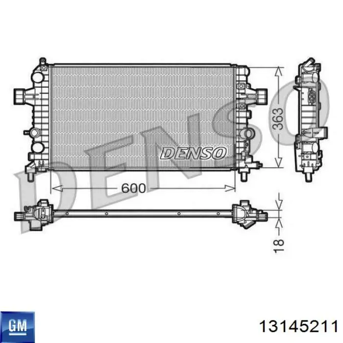 Радіатор 13145211 General Motors
