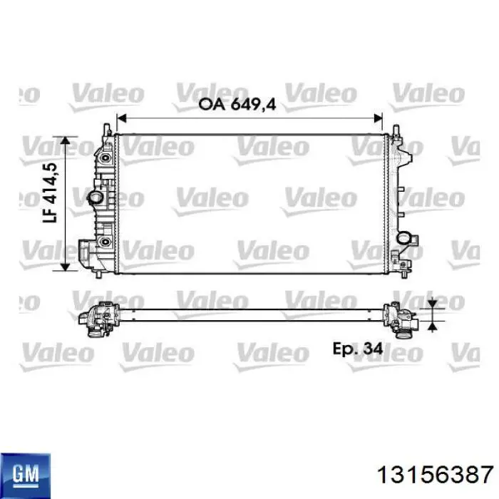 Радіатор 13156387 General Motors