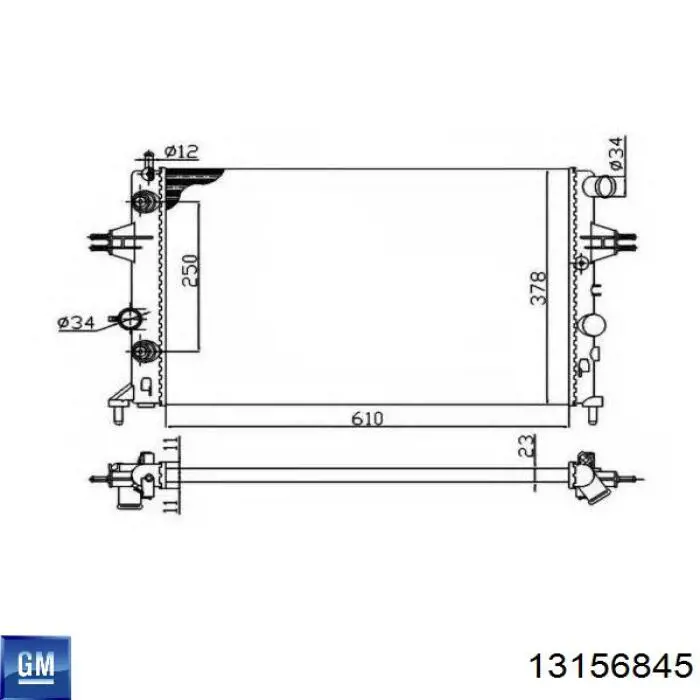 Радіатор 13156845 General Motors