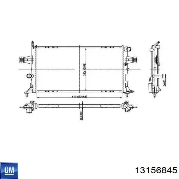 Купити 13156845 General Motors Радіатор двигуна