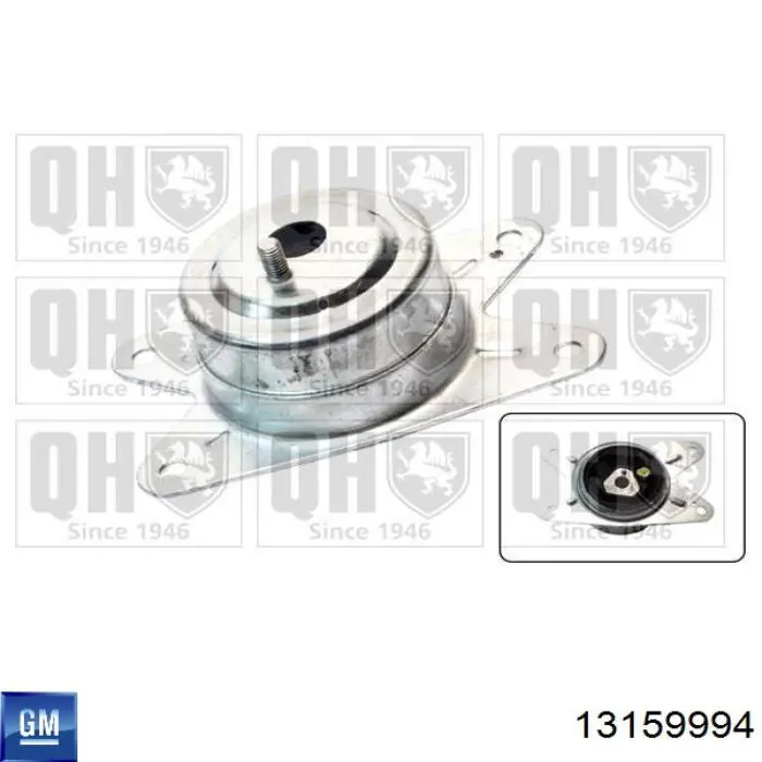 Подушка (опора) двигуна, ліва 13159994 General Motors