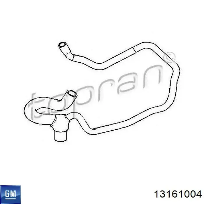 Шланг/патрубок радіатора охолодження, нижній 13161004 General Motors