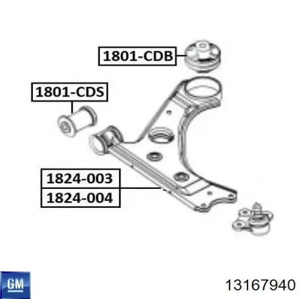 13167940 General Motors Сайлентблок переднього нижнього важеля