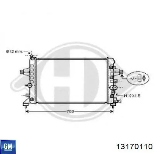 Купити 13170110 General Motors Радіатор двигуна